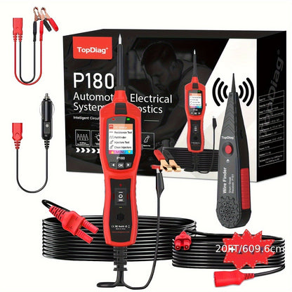 Automotive Circuit Tester P180 Multimeter | Breakpoint Localization Battery Diagnosis AC DC Voltage Fuel Injector Tester 6-30V | Car Electrical System Diagnostic Tool with TFT Color Display