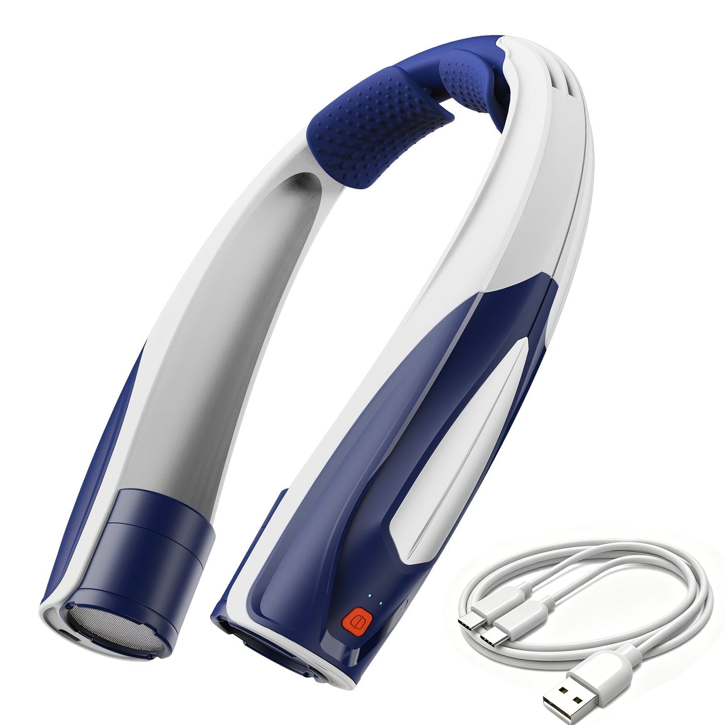 Wearable Neck Fan with Dual 3000mAh Battery Labels, Six Settings, USB-C Charging and Three Colors