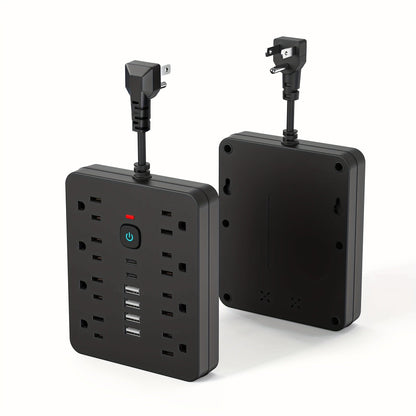 Power Strip 14-in-1 Surge Protector with 8 AC Outlets, 4 USB-A, 2 USB-C and Black or White Finish
