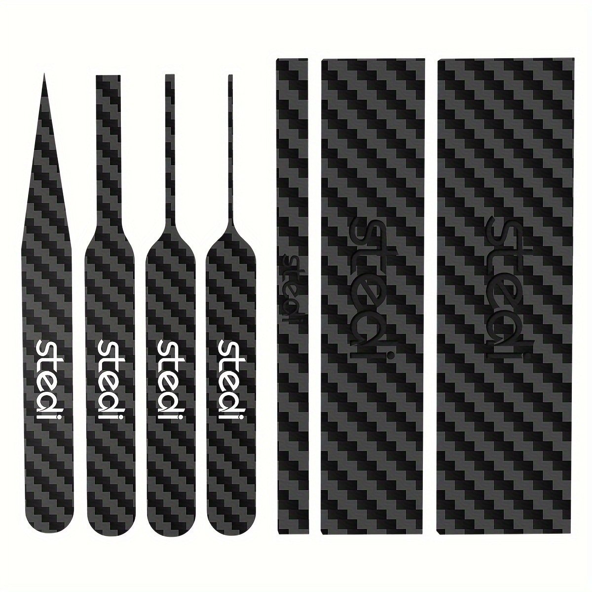 Seven-Piece Carbon-Fiber Pattern Hobby Sanding Stick Set with Detail Boards in Multiple Sizes