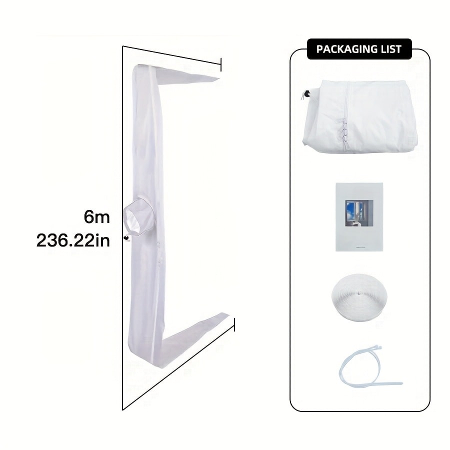 Portable AC Window Sealing Strip Universal | Adjustable Air Conditioner Exhaust Hose Seal Kit with Zipper & Adhesive | 4M 5M 220" 236" Sizes for All Portable Air Conditioners