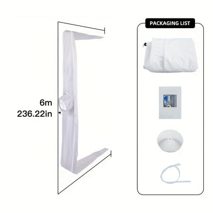 Portable AC Window Sealing Strip Universal | Adjustable Air Conditioner Exhaust Hose Seal Kit with Zipper & Adhesive | 4M 5M 220" 236" Sizes for All Portable Air Conditioners