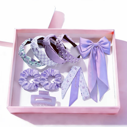 Hair Accessories Mixed Headband, Hair Clip, Hoop and Elastic Set in Fourteen Color Combinations