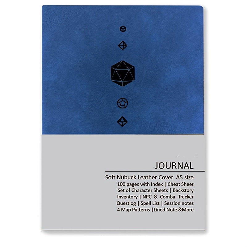DnD Campaign Journal for D&D 5e & 5R Players — RPG Notebook with Character Sheets, Spell Tracker, Quest Log, NPC Manager & Map Pages, A5 Nubuck 100 Pages, 13 Colors, Dungeon Master Gift