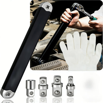Zero Offset Extension Wrench Set 15-Inch – Impact-Ready 3/8" Ratchet Wrench with 1/2", 1/4" & 3/8" Drive Adapters, Narrow Space Auto Repair Tool, Multiple Colors