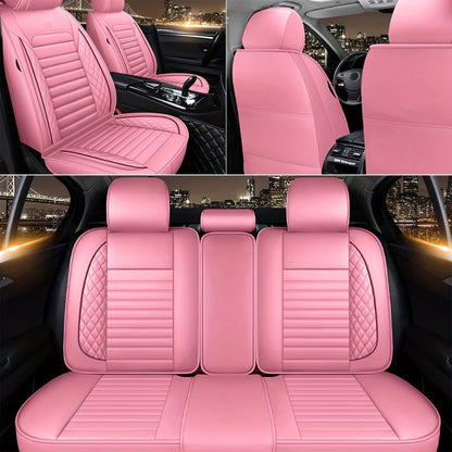 Car Seat Covers Full Set – 5-Seat PU Leather Airbag Compatible Universal Fit Sedan SUV Truck Waterproof with Front Storage Bag & Detachable Armrest