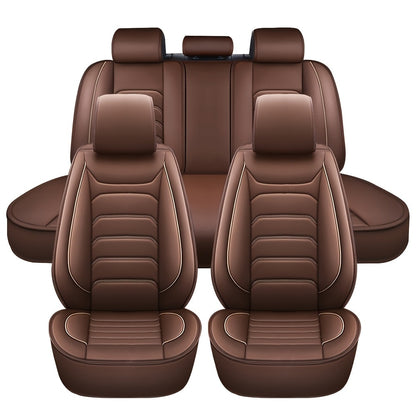 Car Seat Covers 5-Seat Faux Leather Set with Foam Padding and Optional Matching Pillow Pieces