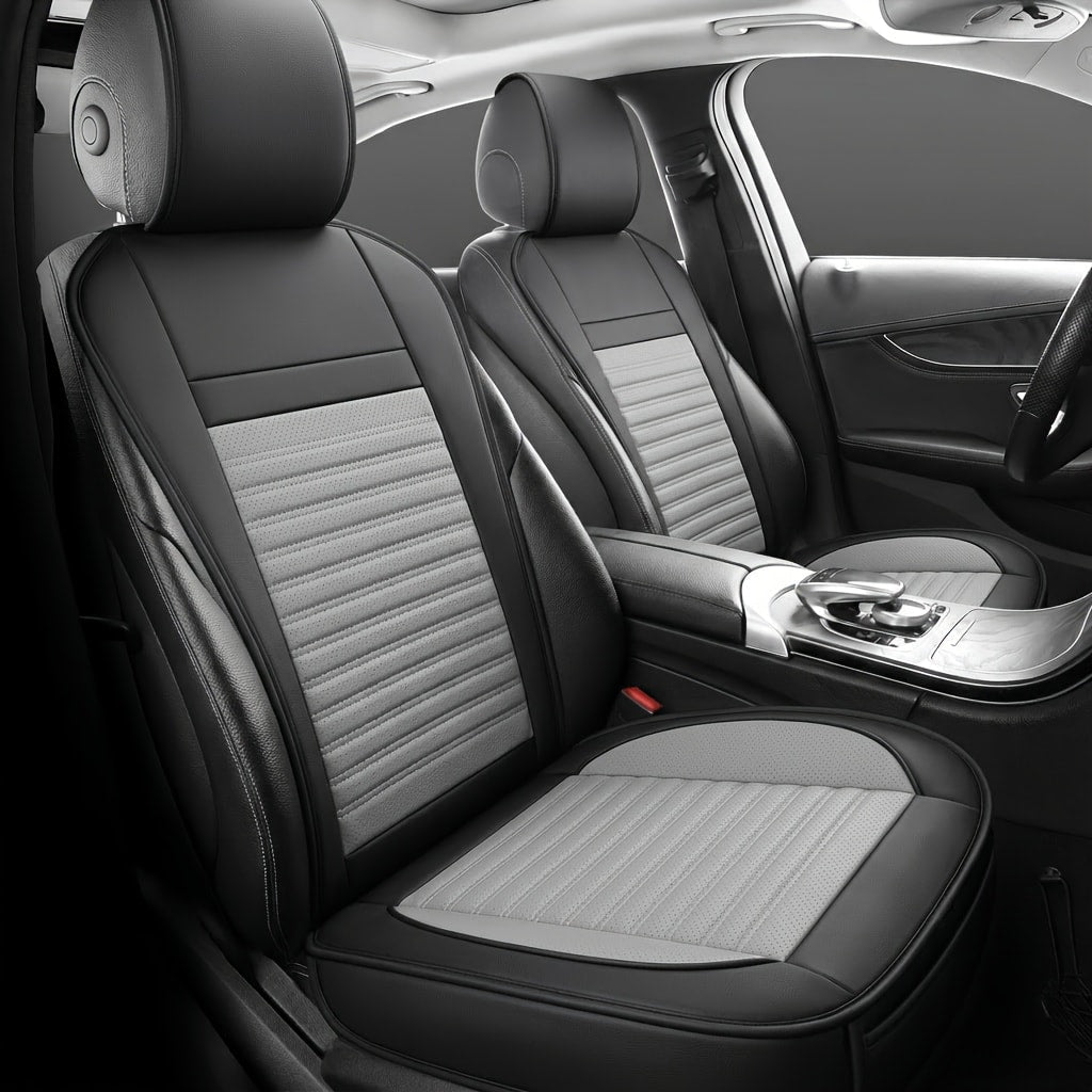 Car Seat Covers Front Pair with Full-Surround High-Back Design and Fifteen Color or Pattern Options