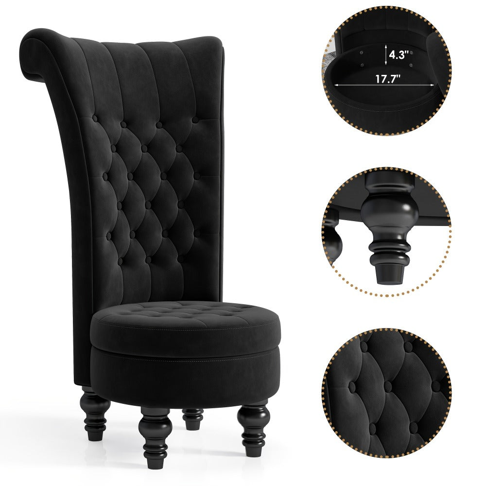 Velvet Accent Chair, Living Room Armchair for Comfortable Everyday Seating detail image - detail view 3