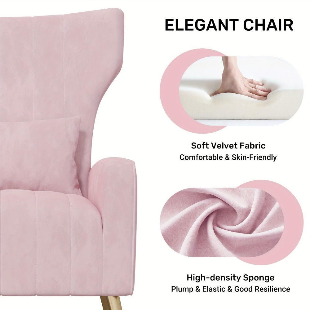 Velvet Accent Chair, Upholstered Lounge Chair for Living Room detail image - detail view 10