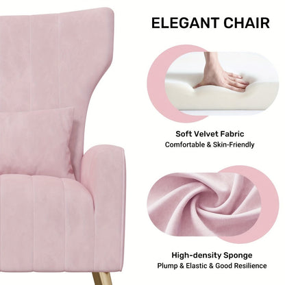 Velvet Accent Chair, Upholstered Lounge Chair for Living Room detail image - detail view 10