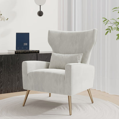 Velvet Accent Chair, Upholstered Lounge Chair for Living Room detail image