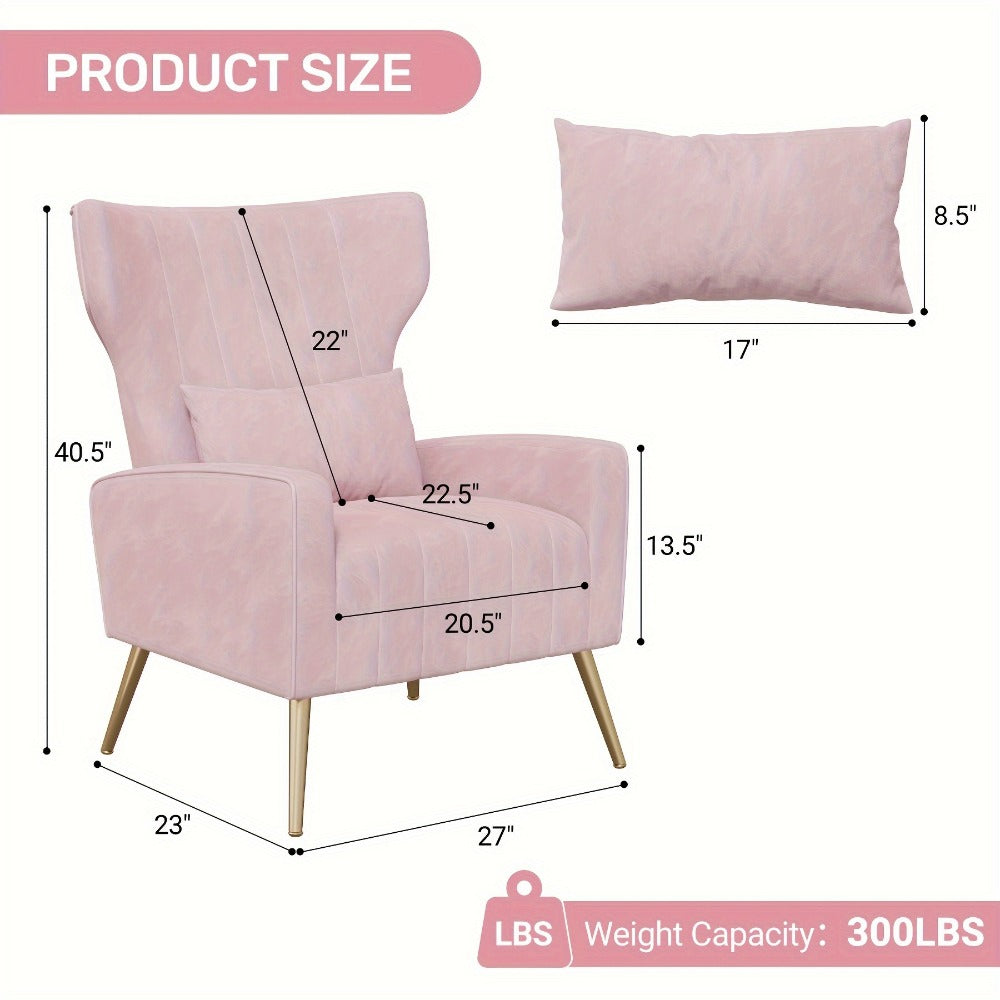 Velvet Accent Chair, Upholstered Lounge Chair for Living Room detail image - detail view 4