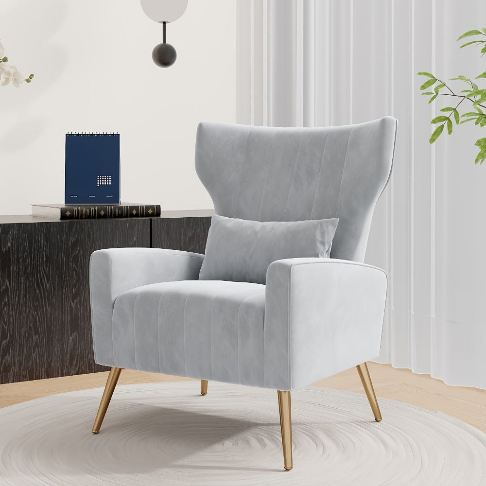 Velvet Accent Chair, Upholstered Lounge Chair for Living Room detail image - detail view 9