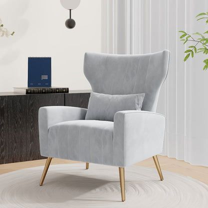 Velvet Accent Chair, Upholstered Lounge Chair for Living Room detail image - detail view 9