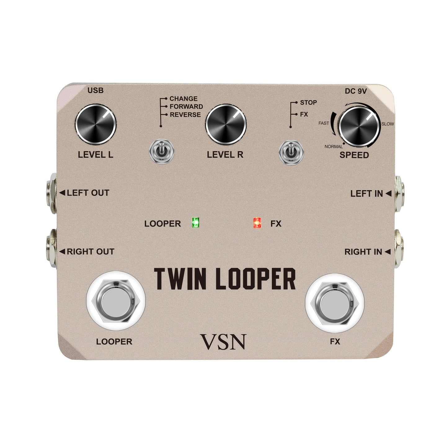 VSN Twin Looper Guitar Pedal shown in the Looper pedal option