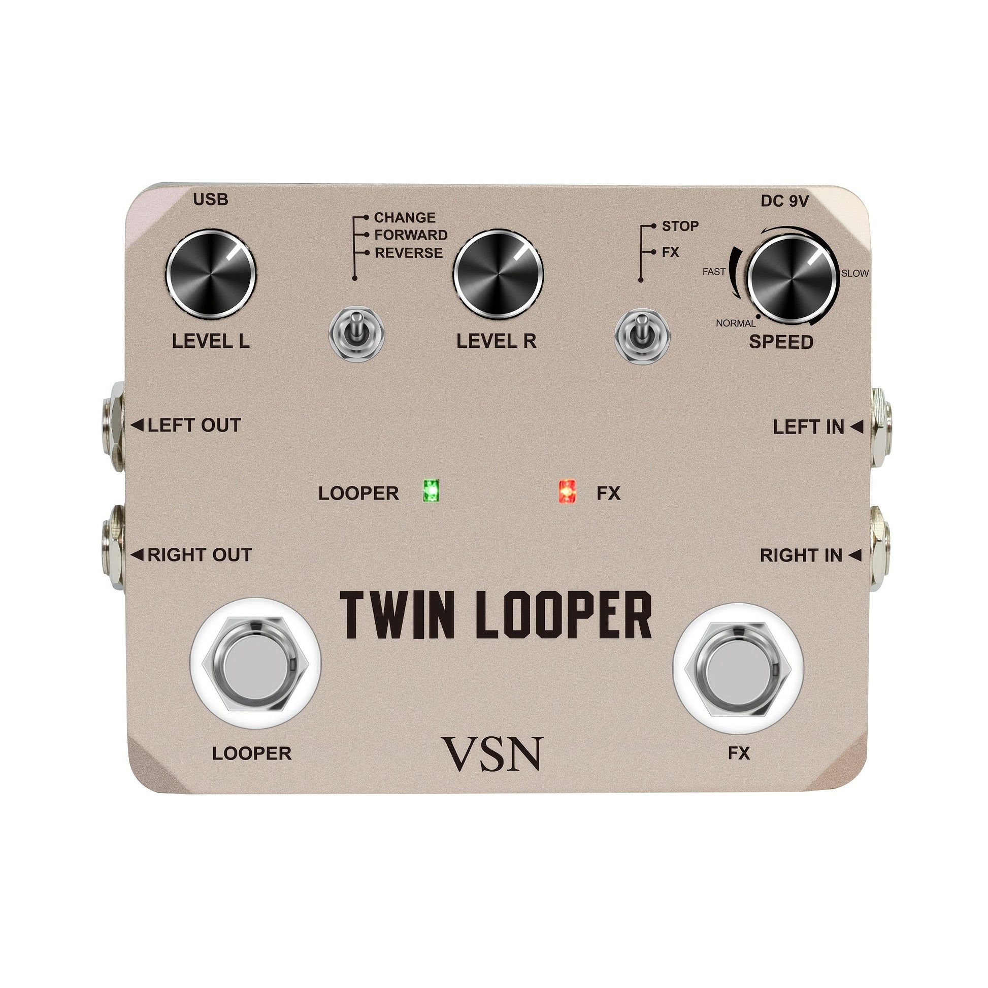 VSN Twin Looper Guitar Pedal shown in the Looper pedal option