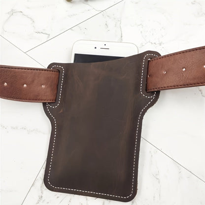 Waist Bag – 7 Inch, Cowhide Leather Phone Waist Belt – detail view 12