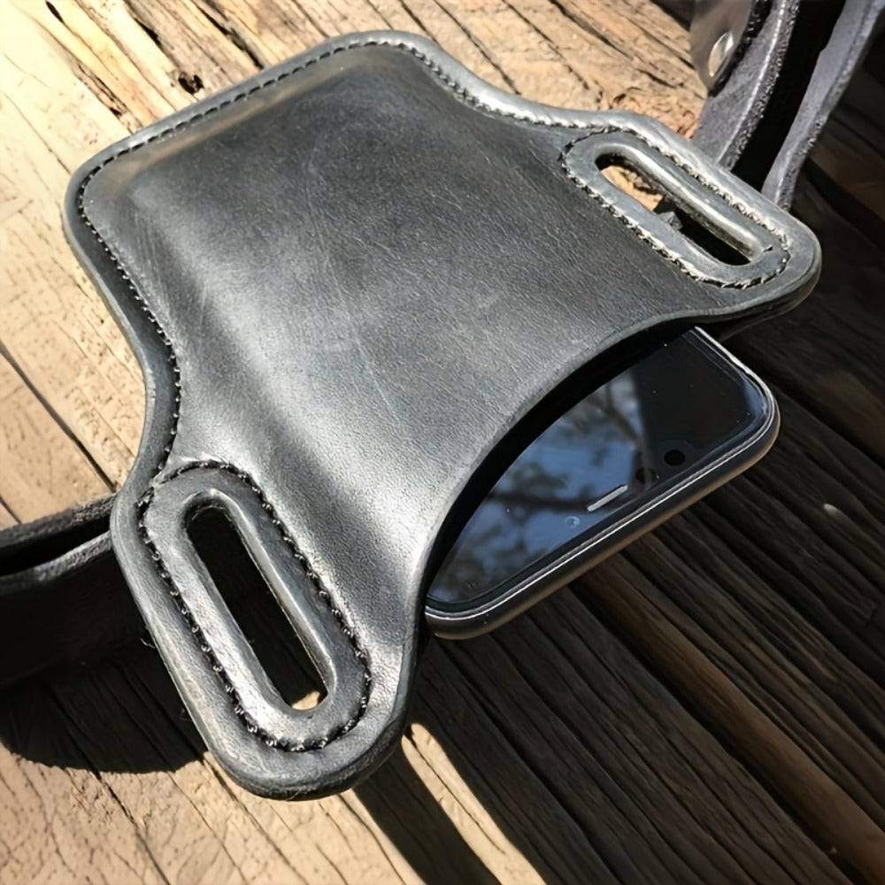 Waist Bag – 7 Inch, Cowhide Leather Phone Waist Belt – detail view 15
