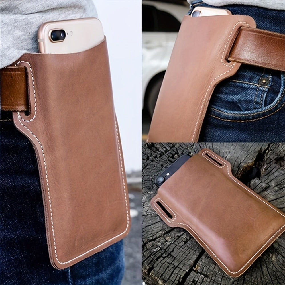 Waist Bag – 7 Inch, Cowhide Leather Phone Waist Belt – detail view 8