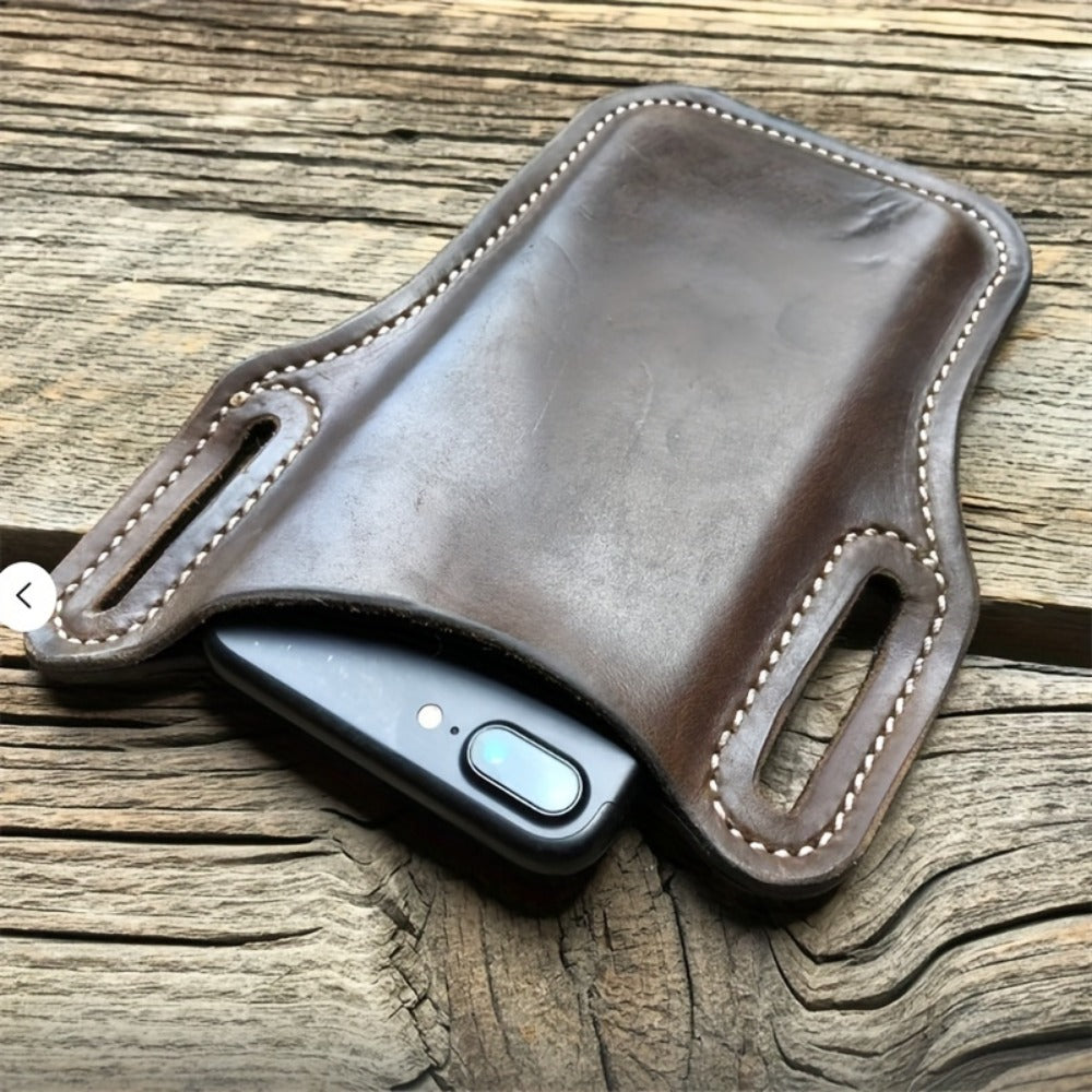 Waist Bag – 7 Inch, Cowhide Leather Phone Waist Belt – detail view 10