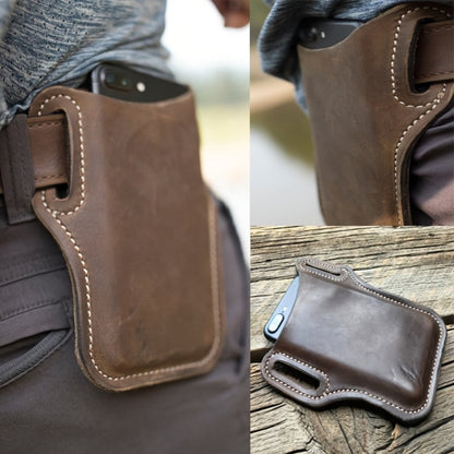 Waist Bag – 7 Inch, Cowhide Leather Phone Waist Belt – front view