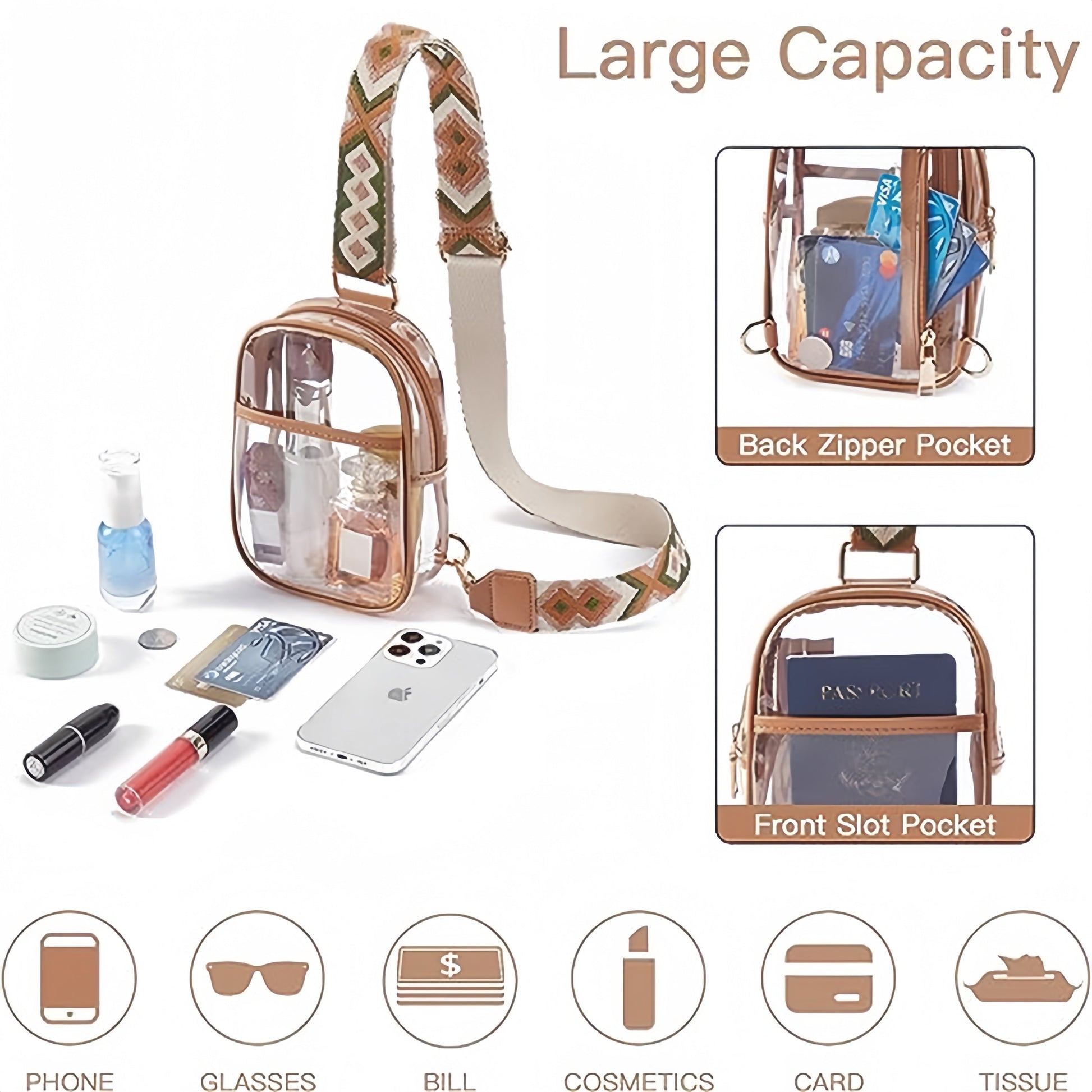 Waist Bag – Clear, Transparent, Adjustable Strap – detail view 13