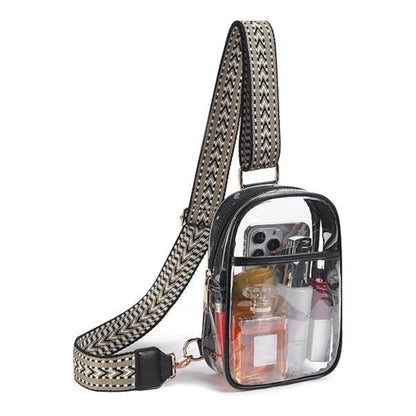 Waist Bag – Clear, Transparent, Adjustable Strap – front view