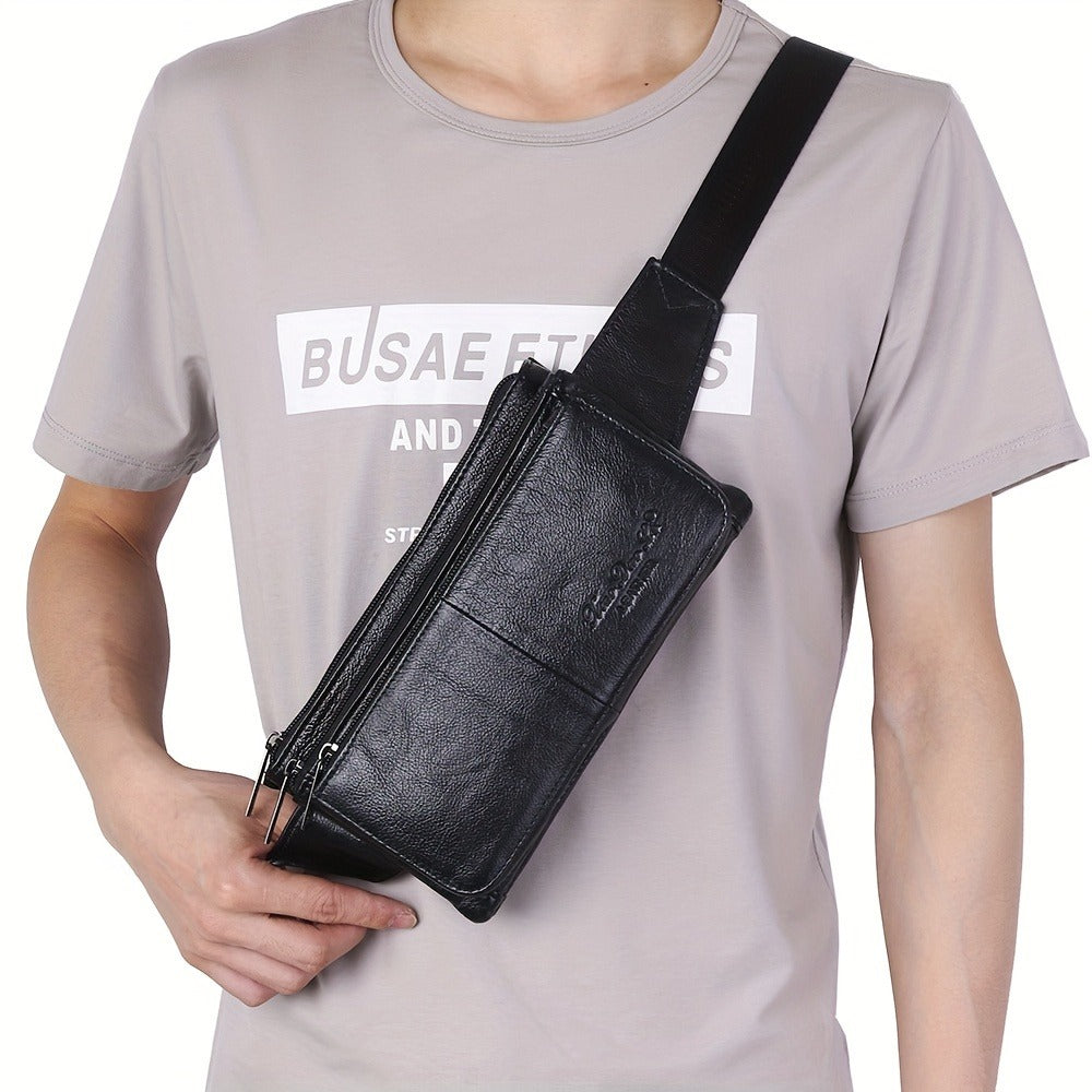 Waist Bag – Genuine Leather, Adjustable Strap, Lightweight, for Travel – detail view 11