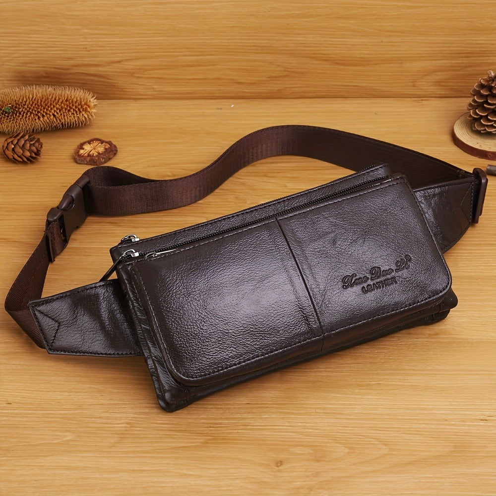 Waist Bag – Genuine Leather, Adjustable Strap, Lightweight, for Travel – detail view 12