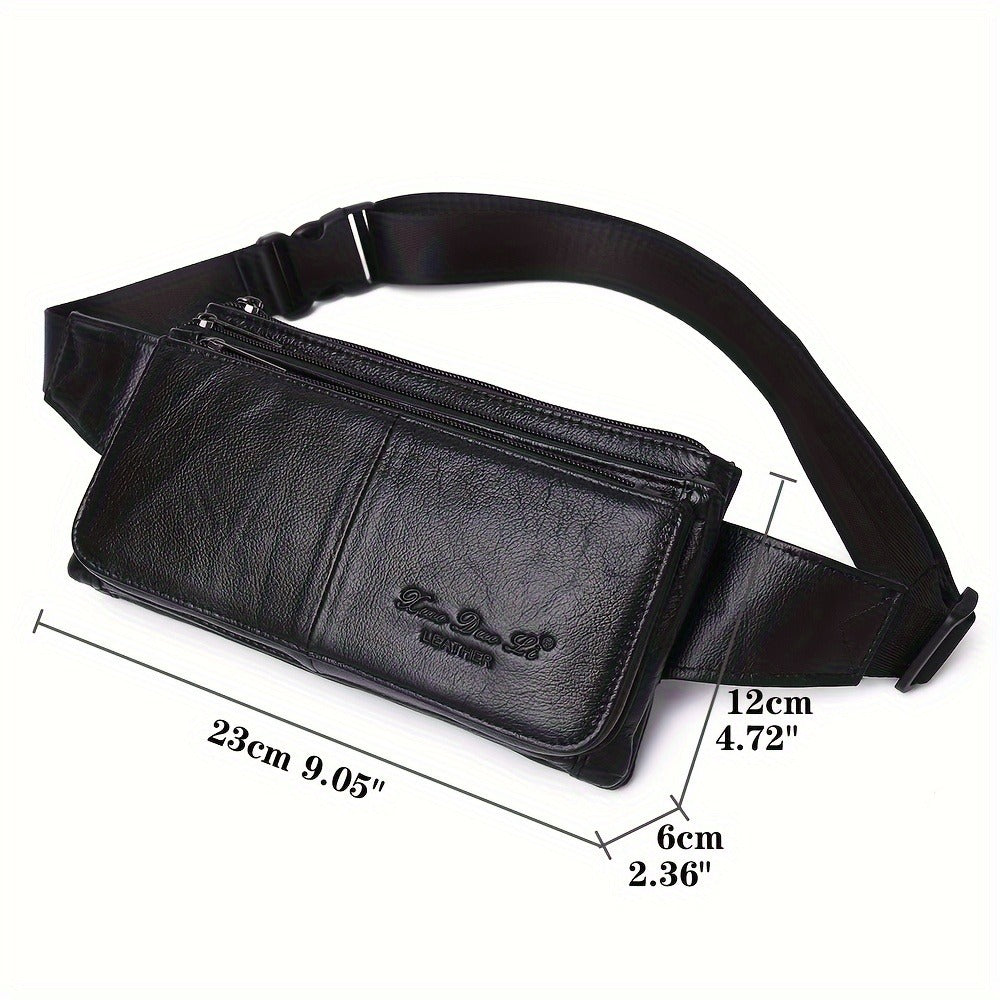 Waist Bag – Genuine Leather, Adjustable Strap, Lightweight, for Travel – alternate view