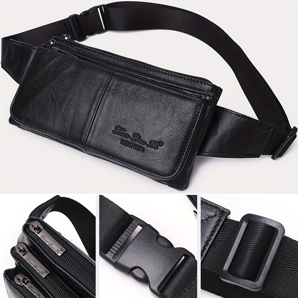 Waist Bag – Genuine Leather, Adjustable Strap, Lightweight, for Travel – detail view 3