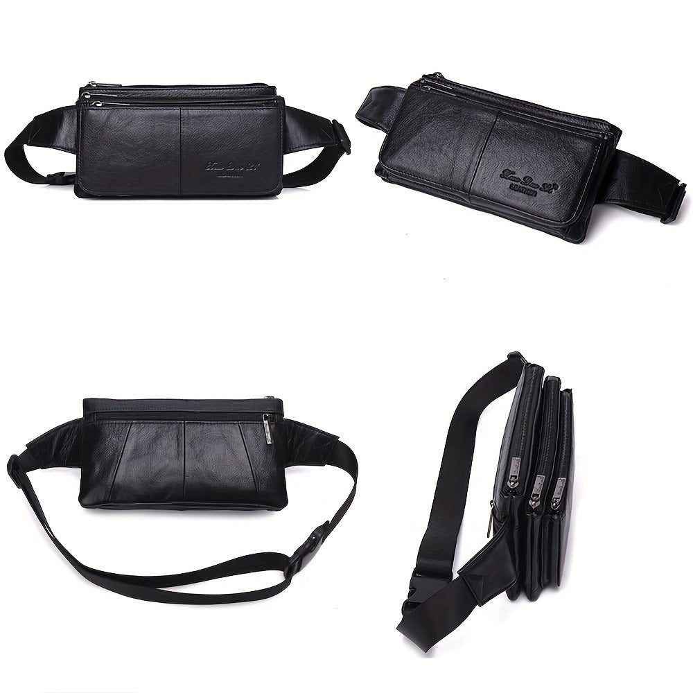 Waist Bag – Genuine Leather, Adjustable Strap, Lightweight, for Travel – detail view 4