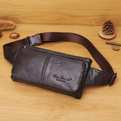 Waist Bag – Genuine Leather, Adjustable Strap, Lightweight, for Travel – front view