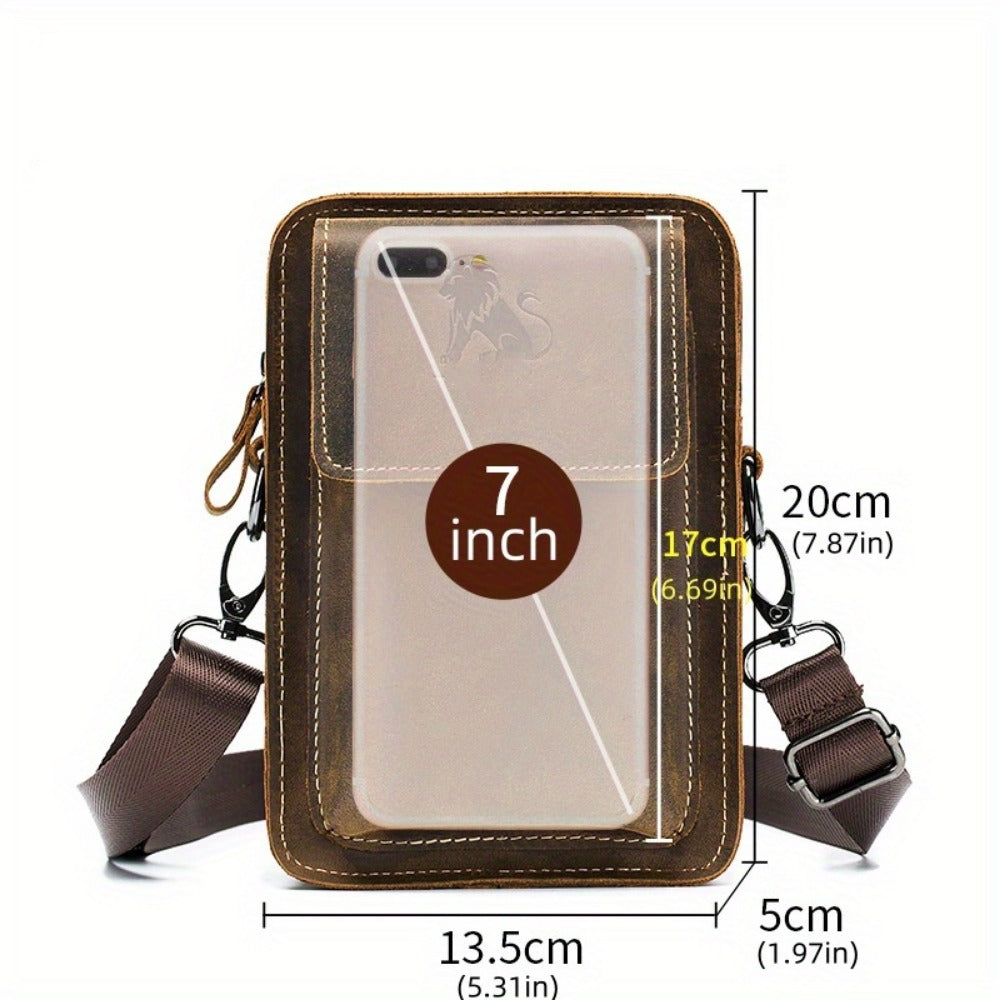 Waist Bag – Genuine Leather, Genuine Leather Waist Vintage Cowhide – detail view 11