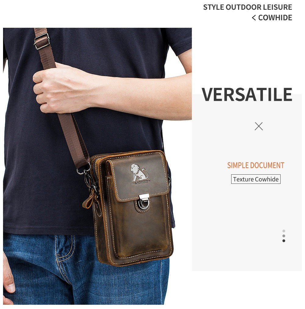 Waist Bag – Genuine Leather, Genuine Leather Waist Vintage Cowhide – detail view 13