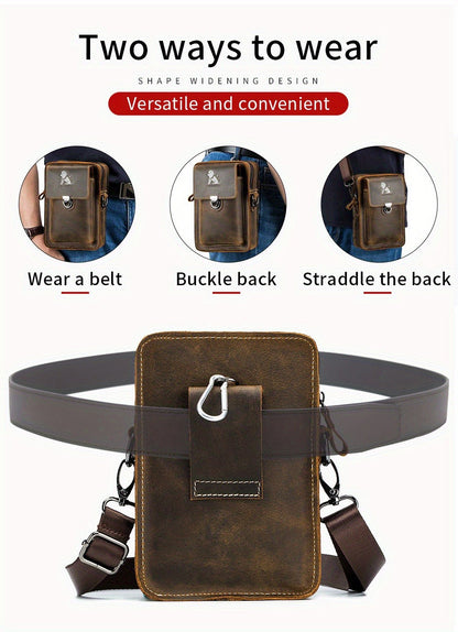Waist Bag – Genuine Leather, Genuine Leather Waist Vintage Cowhide – detail view 14