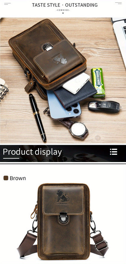 Waist Bag – Genuine Leather, Genuine Leather Waist Vintage Cowhide – detail view 19