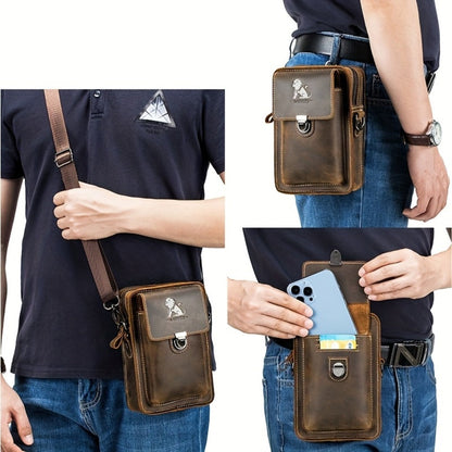 Waist Bag – Genuine Leather, Genuine Leather Waist Vintage Cowhide – detail view 3