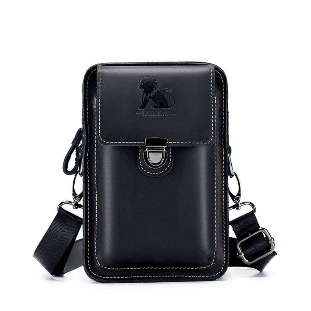 Waist Bag – Genuine Leather, Genuine Leather Waist Vintage Cowhide – detail view 5