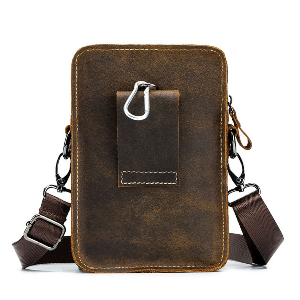 Waist Bag – Genuine Leather, Genuine Leather Waist Vintage Cowhide – detail view 6