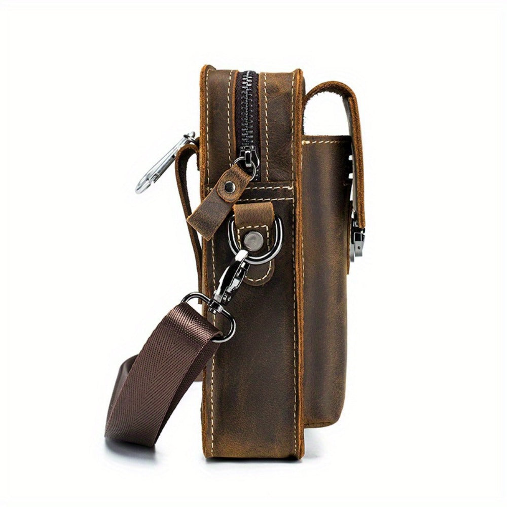 Waist Bag – Genuine Leather, Genuine Leather Waist Vintage Cowhide – detail view 7