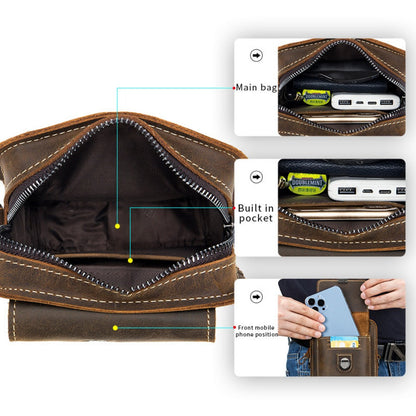 Waist Bag – Genuine Leather, Genuine Leather Waist Vintage Cowhide – detail view 8