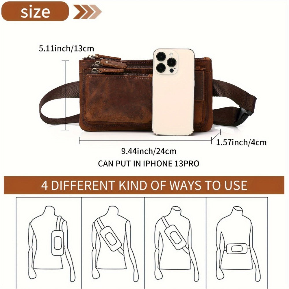 Waist Bag – Genuine Leather, Genuine Leather Waist Vintage Crazy – detail view 5
