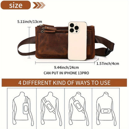 Waist Bag – Genuine Leather, Genuine Leather Waist Vintage Crazy – detail view 5