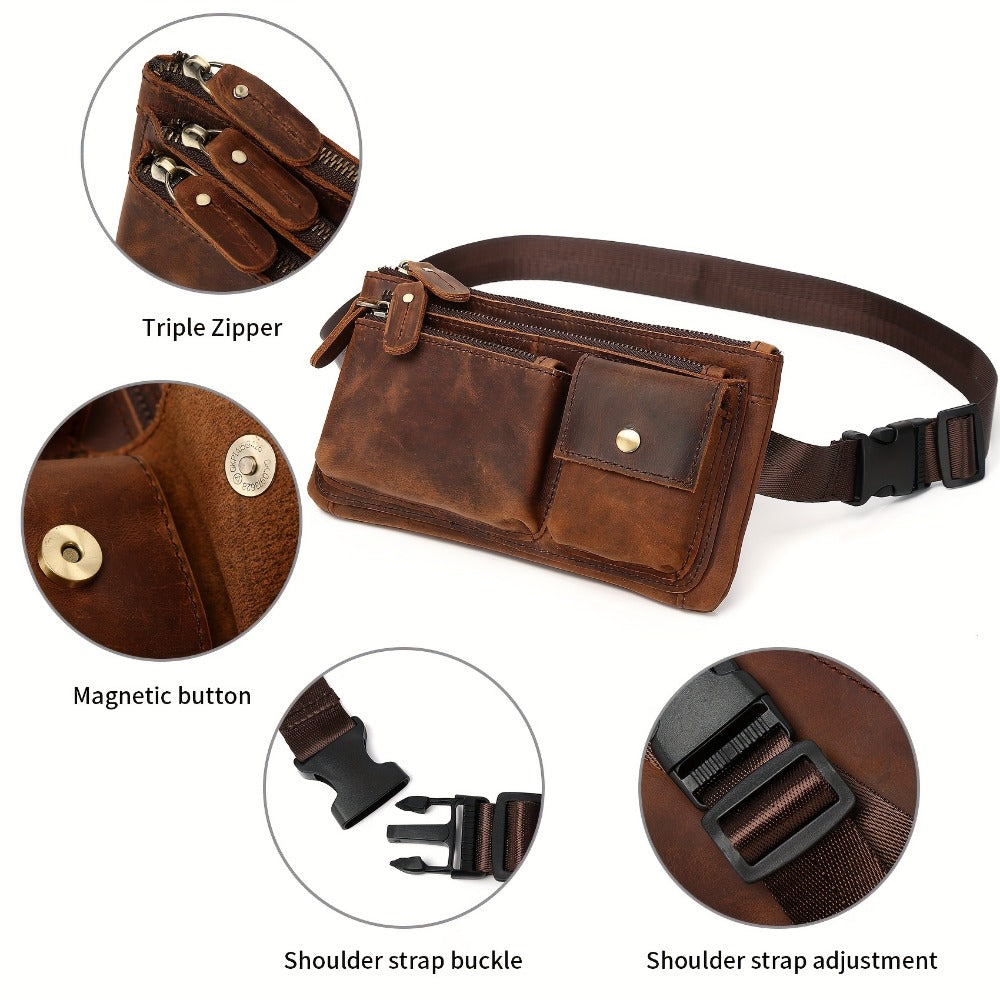 Waist Bag – Genuine Leather, Genuine Leather Waist Vintage Crazy – detail view 7