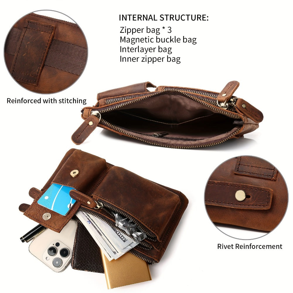 Waist Bag – Genuine Leather, Genuine Leather Waist Vintage Crazy – detail view 9