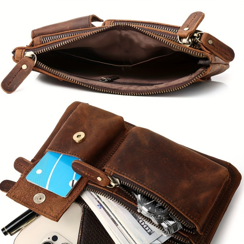 Waist Bag – Genuine Leather, Genuine Leather Waist Vintage Crazy – detail view 10