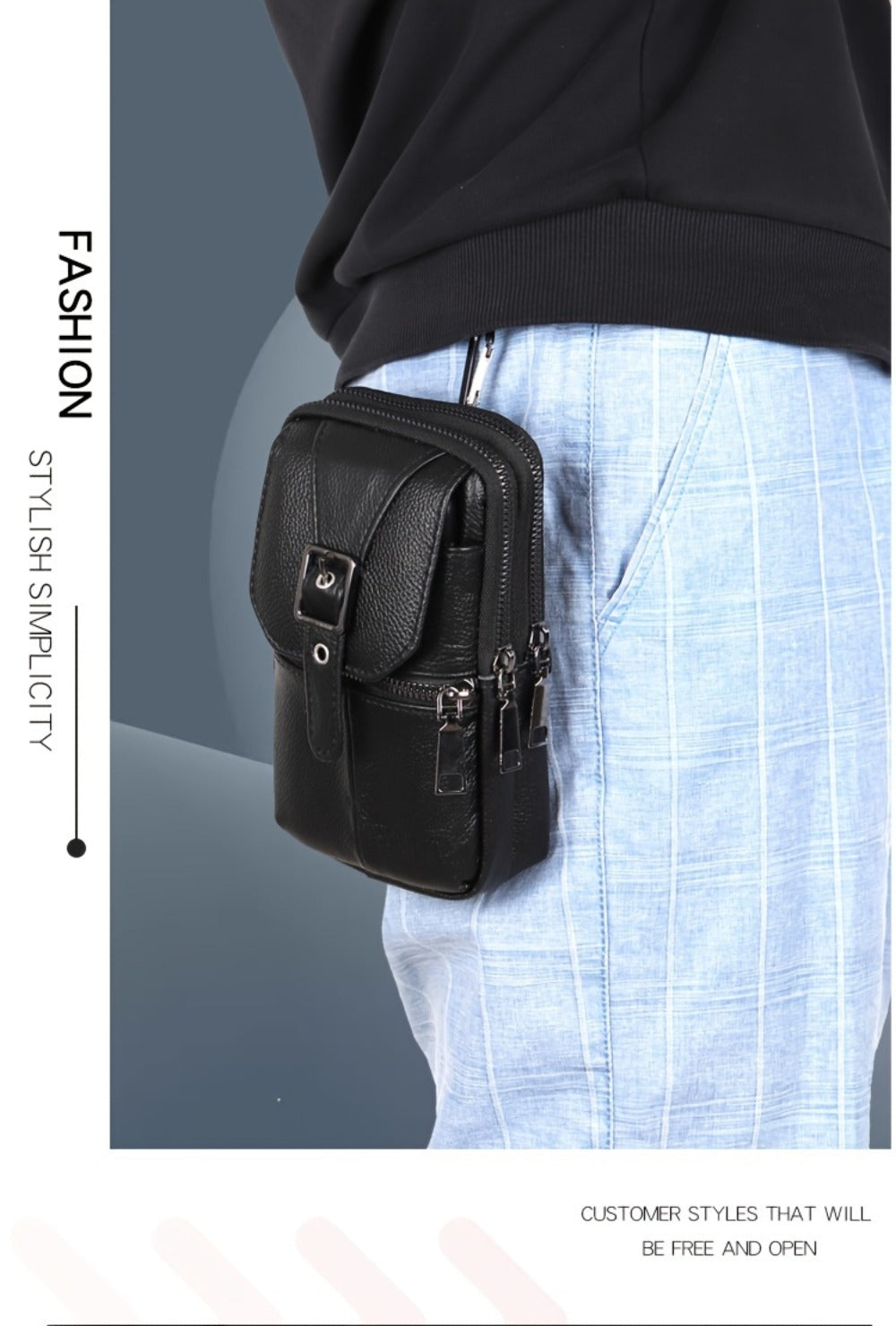 Waist Bag – Genuine Leather, Genuine Leather Waist Belt Loop – detail view 13