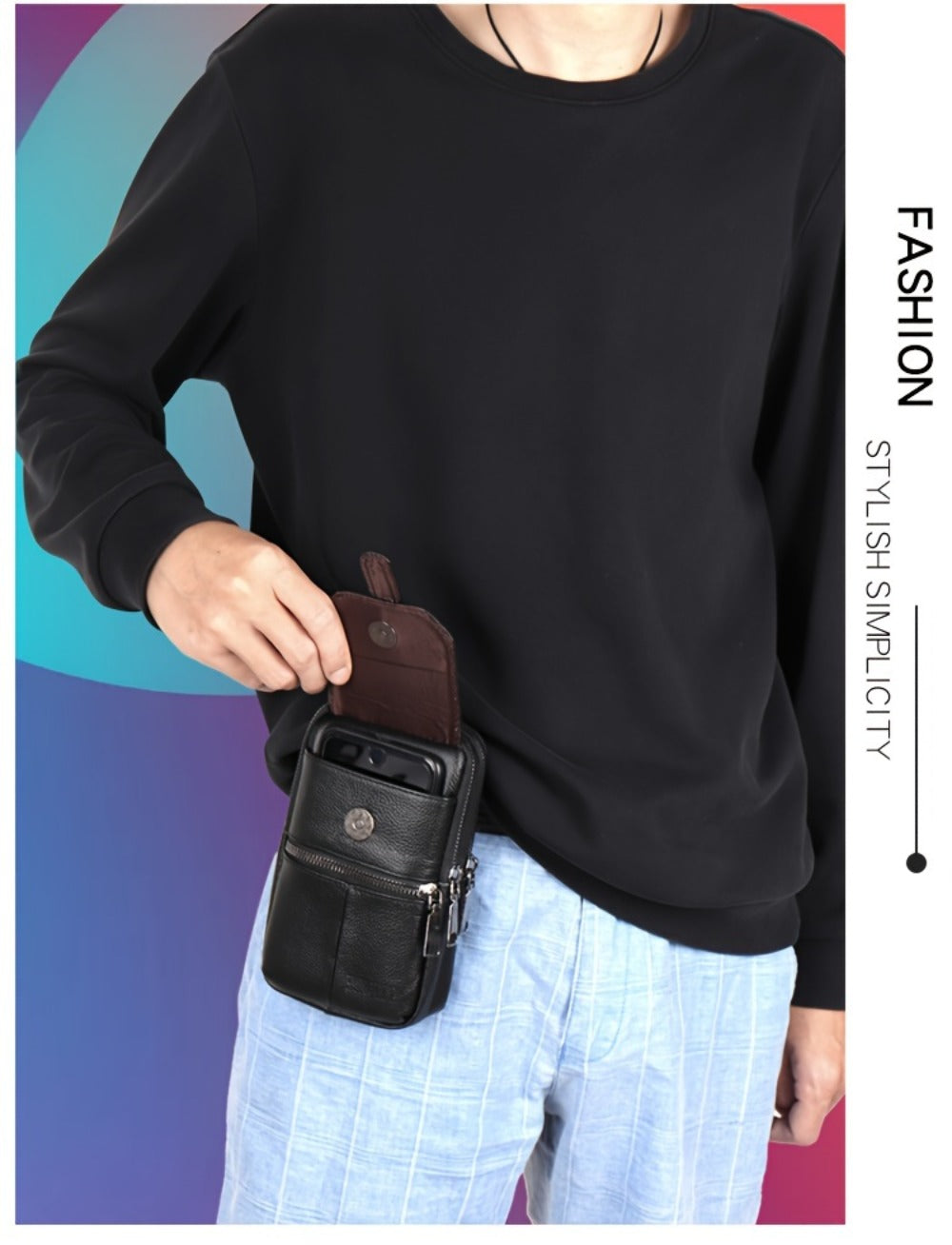Waist Bag – Genuine Leather, Genuine Leather Waist Belt Loop – detail view 14
